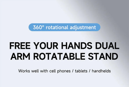 Hagibis 360° Rotating Tablet Stand Adjustable Tablet Holder Dual Rod Support Aluminum Foldable Cradle for iPad Pro Switch ROG