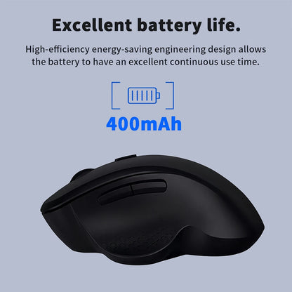 6 Button Ergonomic Mouse 2.4G Wireless Mouse Bluetooth Mouse 400mAh Rechargeable Gaming Mice 1600DPI Optical Mouse For PC Laptop