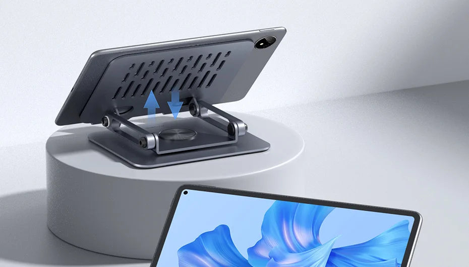 Hagibis 360° Rotating Tablet Stand Adjustable Tablet Holder Dual Rod Support Aluminum Foldable Cradle for iPad Pro Switch ROG