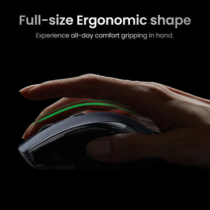 UGREEN Ergonomic Wireless Mouse – Bluetooth & 2.4G, Silent, 4000 DPI, 6 Buttons for PC & Mac