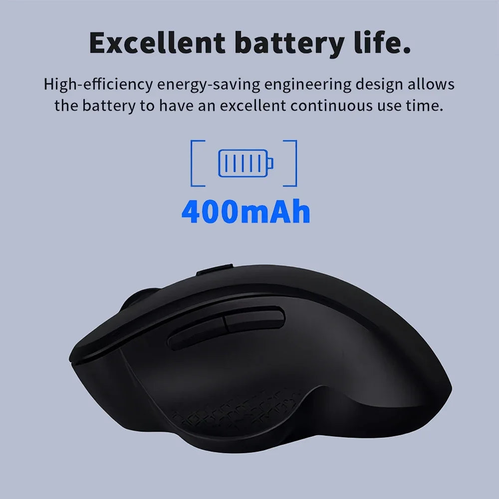 6 Button Ergonomic Mouse 2.4G Wireless Mouse Bluetooth Mouse 400mAh Rechargeable Gaming Mice 1600DPI Optical Mouse For PC Laptop