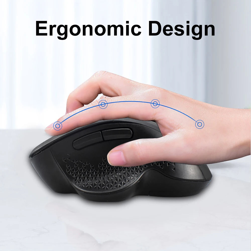 6 Button Ergonomic Mouse 2.4G Wireless Mouse Bluetooth Mouse 400mAh Rechargeable Gaming Mice 1600DPI Optical Mouse For PC Laptop