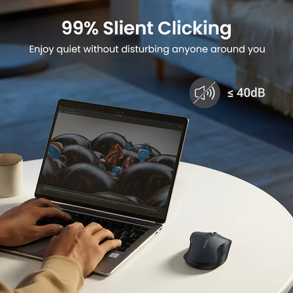 UGREEN Ergonomic Wireless Mouse – Bluetooth & 2.4G, Silent, 4000 DPI, 6 Buttons for PC & Mac
